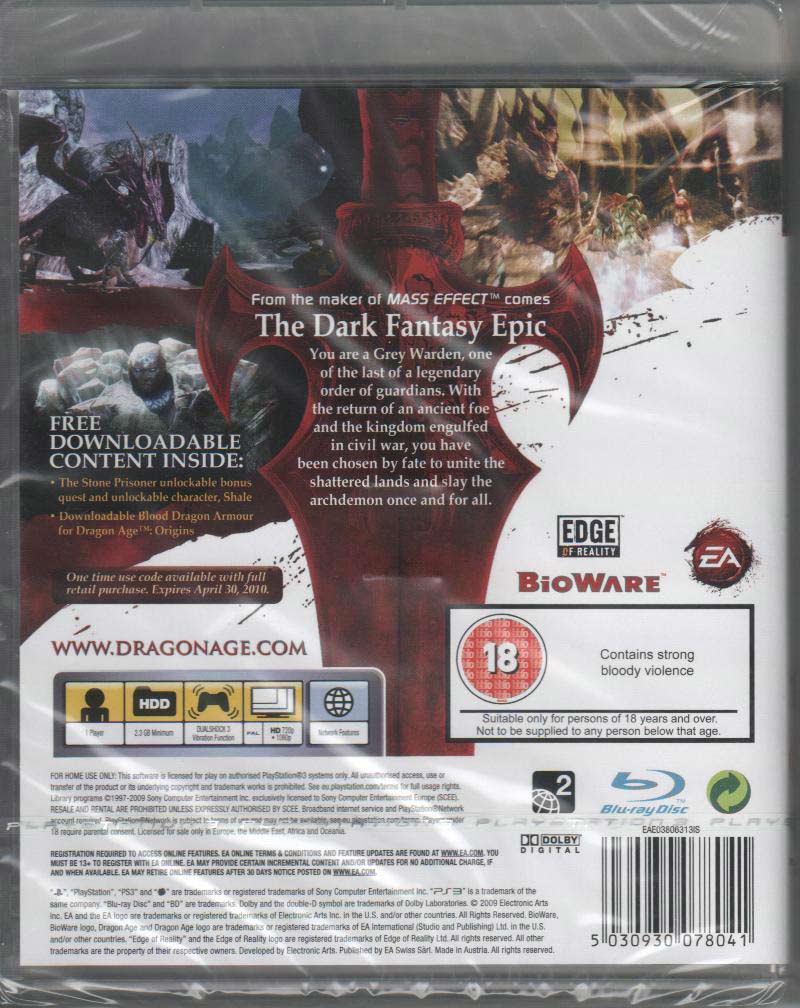 Dragon Age Origins PS3 sklep najtańsze gry na konsole PS3 Dragon Age Origins PS3 sklep: najtańsze gry na konsole PS3