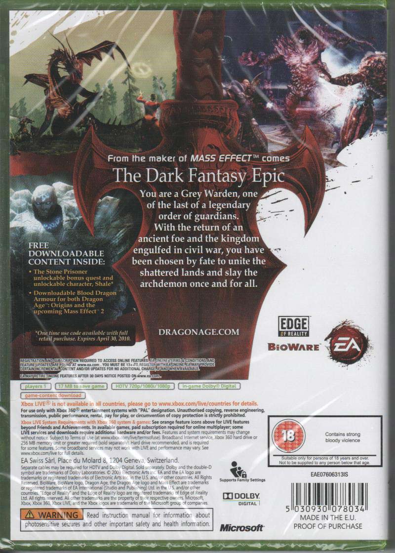 Dragon Age Origins XBOX 360 sklep: najtańsze gry na konsole