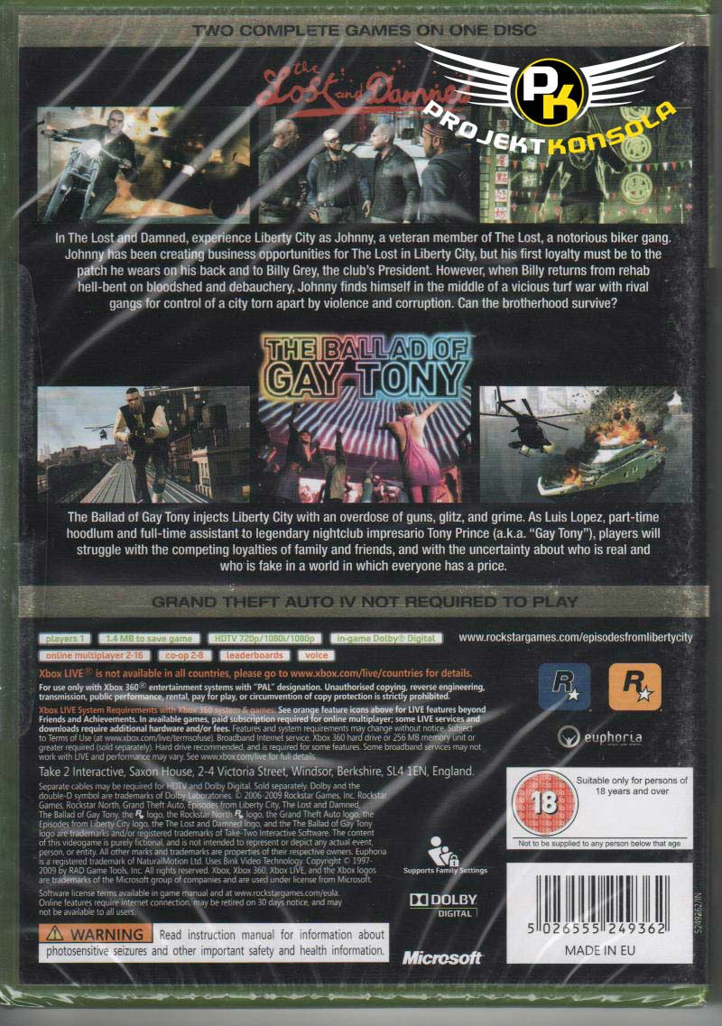 GTA Episodes from Liberty City XBOX 360 sklep: najtańsze gry na konsole