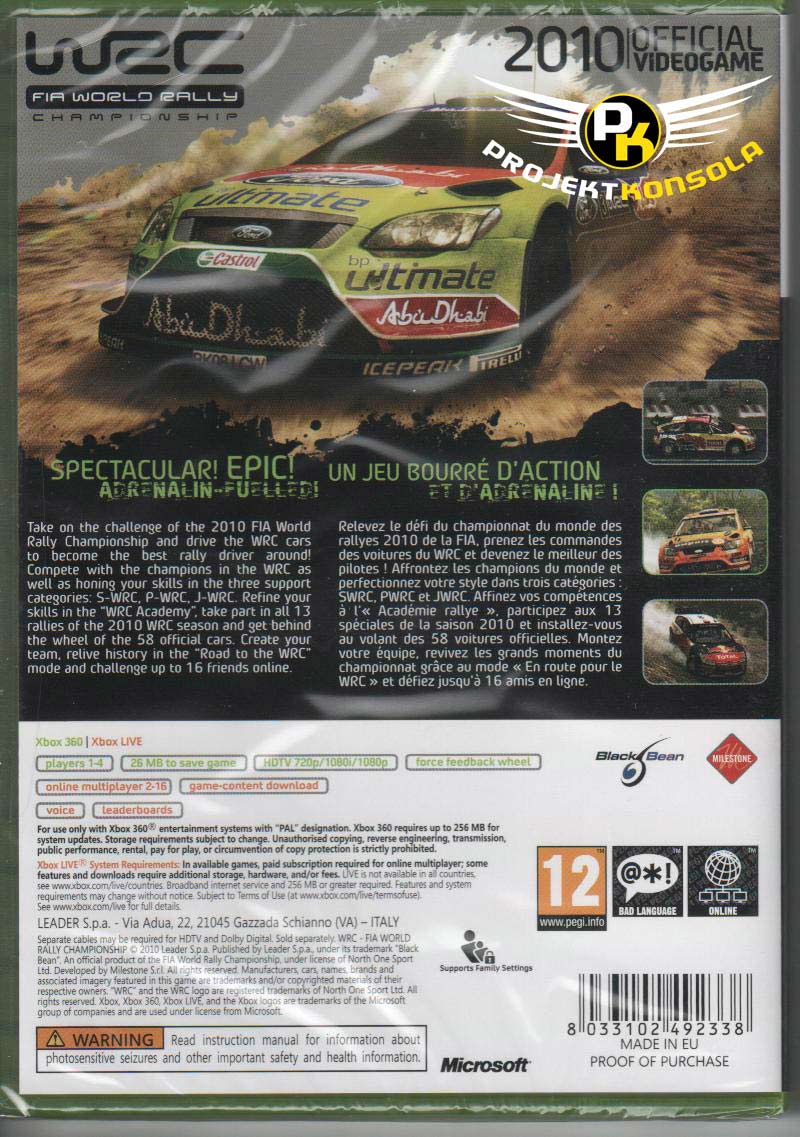 WRC World Rally Championship 2010 XBOX 360 najtańsze gry na konsole